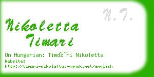 nikoletta timari business card